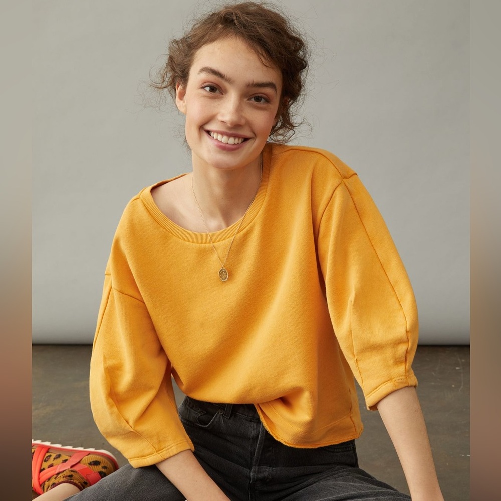 Anthropologie Orange Sweatshirt